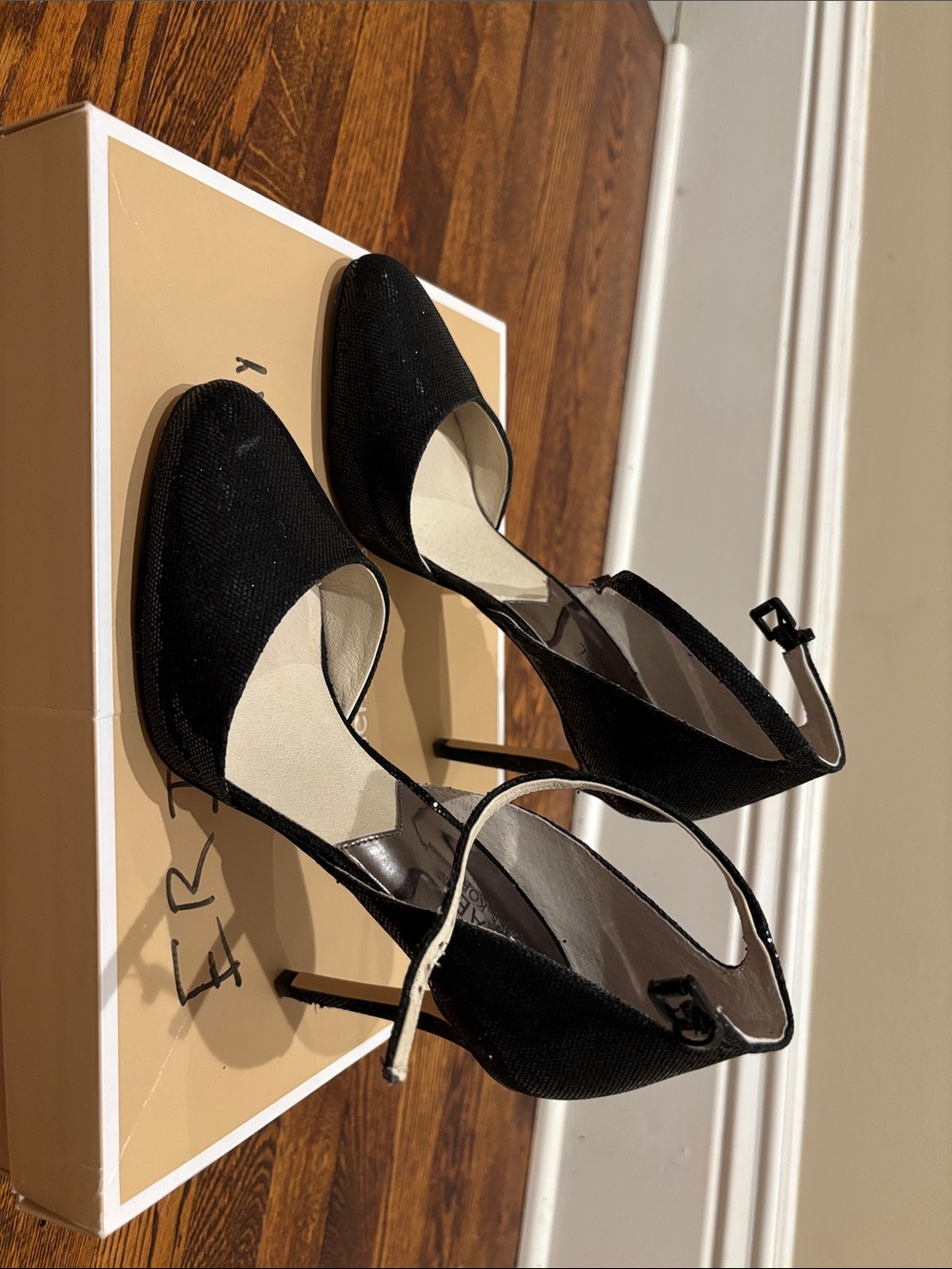 MICHAEL Michael Kors Black Georgia Ankle-Strap Heel